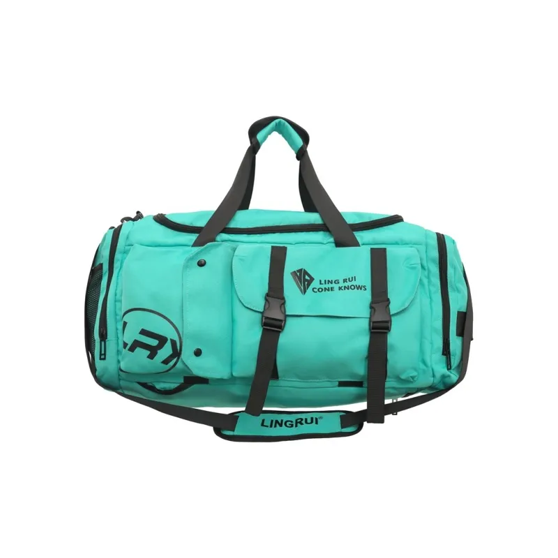 GEERDUN Nylon Backpack Unisex Black/Gray/Fruit Green-2