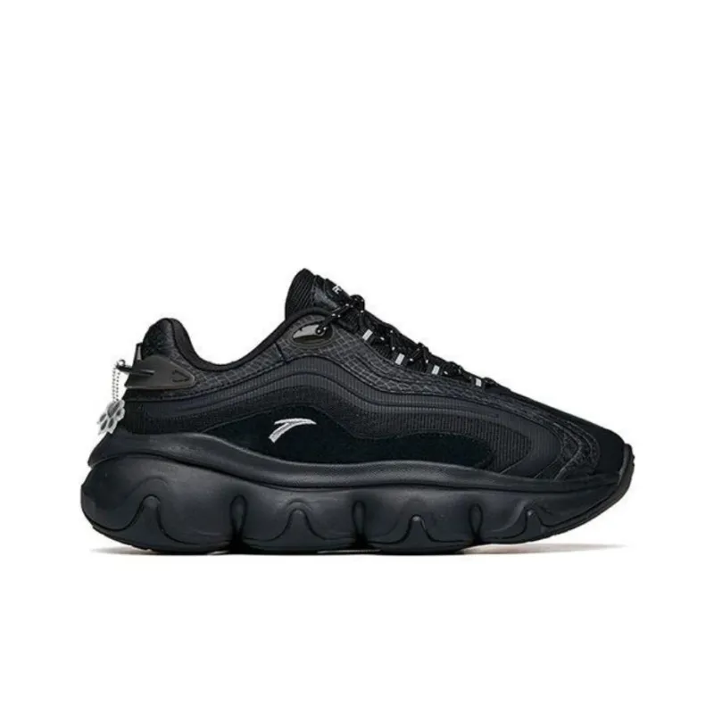 Anta Life Collection Cushioning Anti Slip And Wear Resistant Low Top Chunky Sneakers Women's Black-1