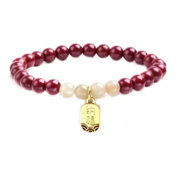Zhen Hu Pavilion Reconstructed Cinnabar Jade Bracelets Women's