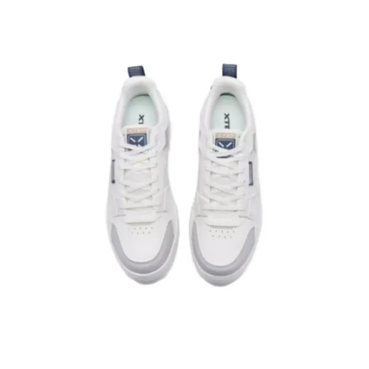 XTEP Unbounded Cushioning Wear Resistant Low Top Skateboard Shoes Men's White Gray-2