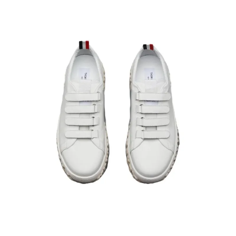 THOM BROWNE· Wear Resistant Low Top Casual Shoes Men's White-3