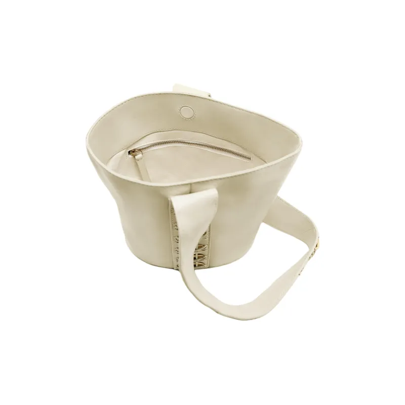 ZARA Sheepskin One Shoulder Handbags Mini Women's Raw White-4