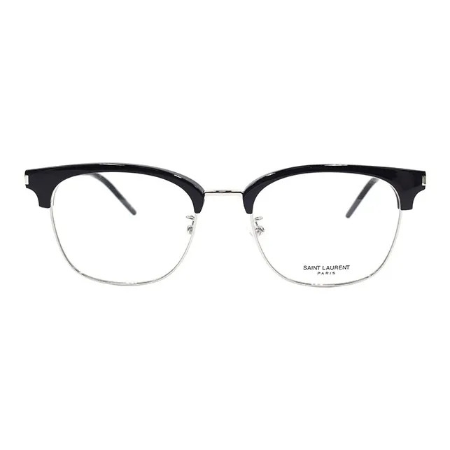 SAINT LAURENT Plate And Metal Browline Eyeglass Frames Unisex-1