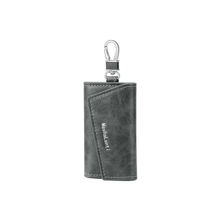 MashaLanti Microfiber Synthetic Leather Key Pouch Men's Coffee-11
