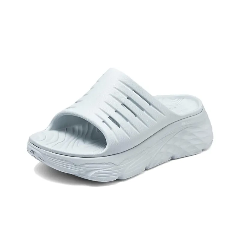 Skechers Max Cushioning Foam Sole Slip Resistant Slide Slippers Women's Light Gray-2