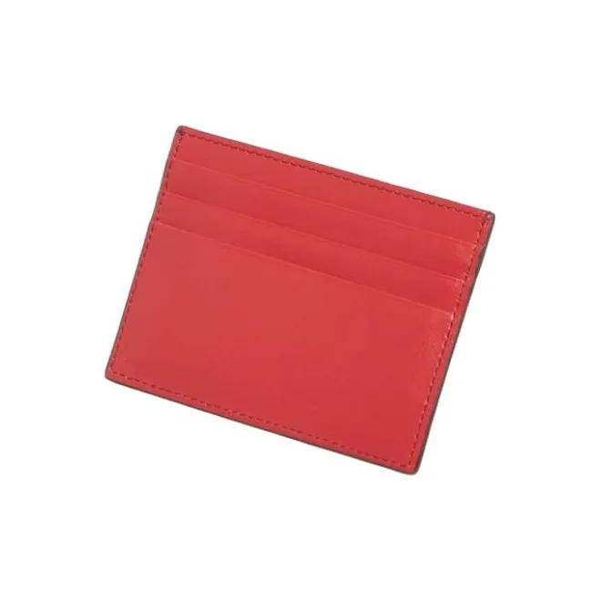 ETRO Cow Leather Card Holder Women's Red-4