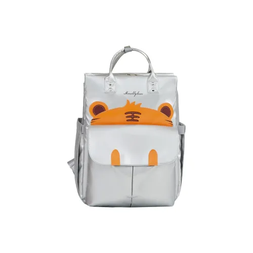 Morellybear PV Fabric Baby And Mom Backpack Large Size Women's Silver/Black/Royal Blue