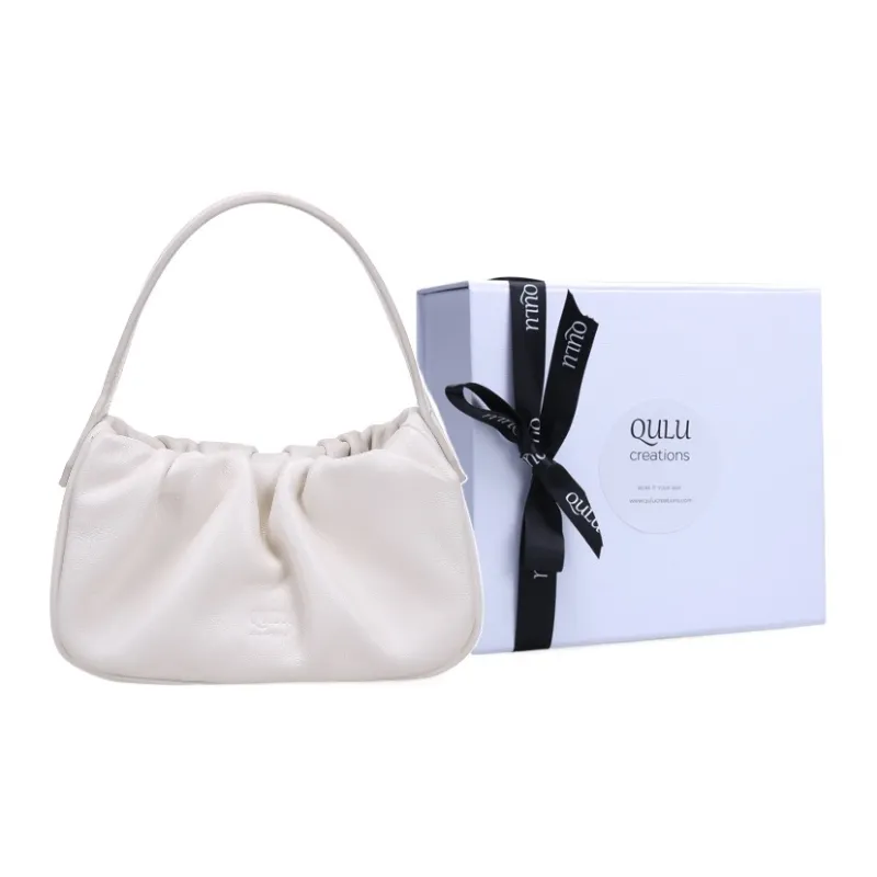 QULU Sheepskin Shoulder Bag Crossbody Bag Handbag Mini Women's White-0