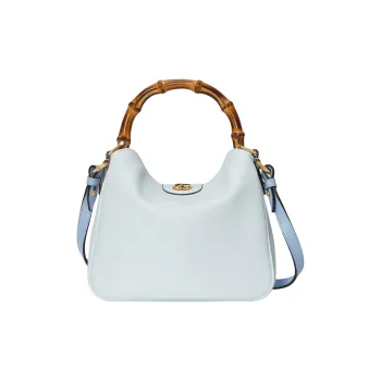 GUCCI Diana Leather Portable Crossbody Bag Shoulder Bag Small Size Women's Light Blue