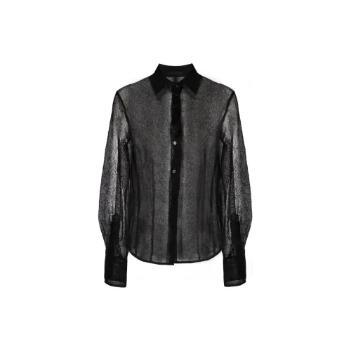 helmut lang Semi-sheer Mesh-design Shirt