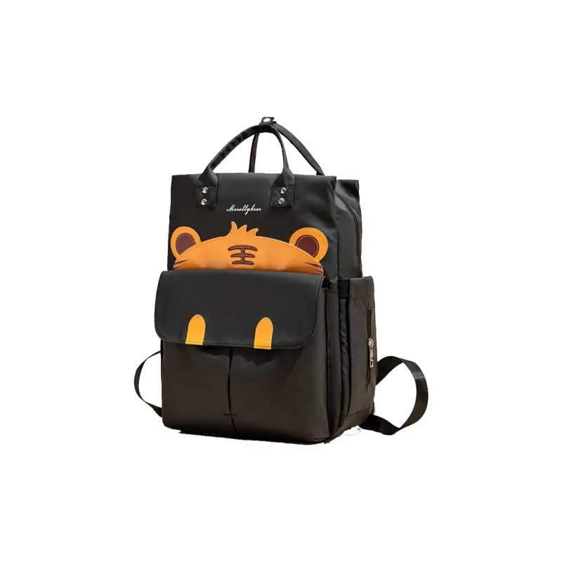 Morellybear PV Fabric Baby And Mom Backpack Large Size Women's Silver/Black/Royal Blue-0