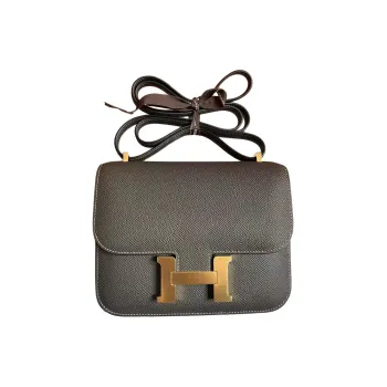 HERMES Constance Epsom Leather Shoulder Bag Crossbody Bag Mini Women's 88 Graphite Graphite Gray