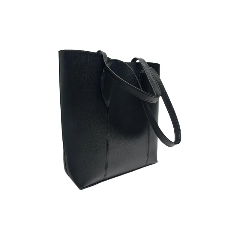 ZARA Polyurethane Tote Bag Shopping Bag Handbag Shoulder Bag Women's Black-3