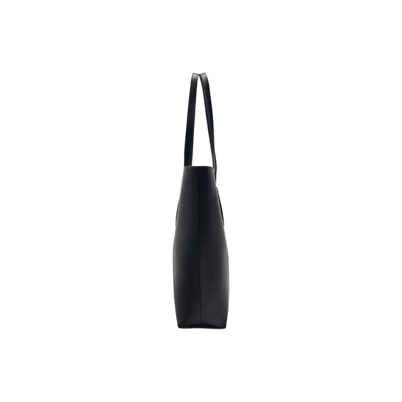 ZARA Polyurethane Tote Bag Shopping Bag Handbag Shoulder Bag Women's Black-2