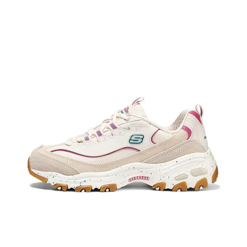 Skechers D'LITES 1.0 Cushioning Wear Resistant Low Top Casual Shoes Women's Beige-0