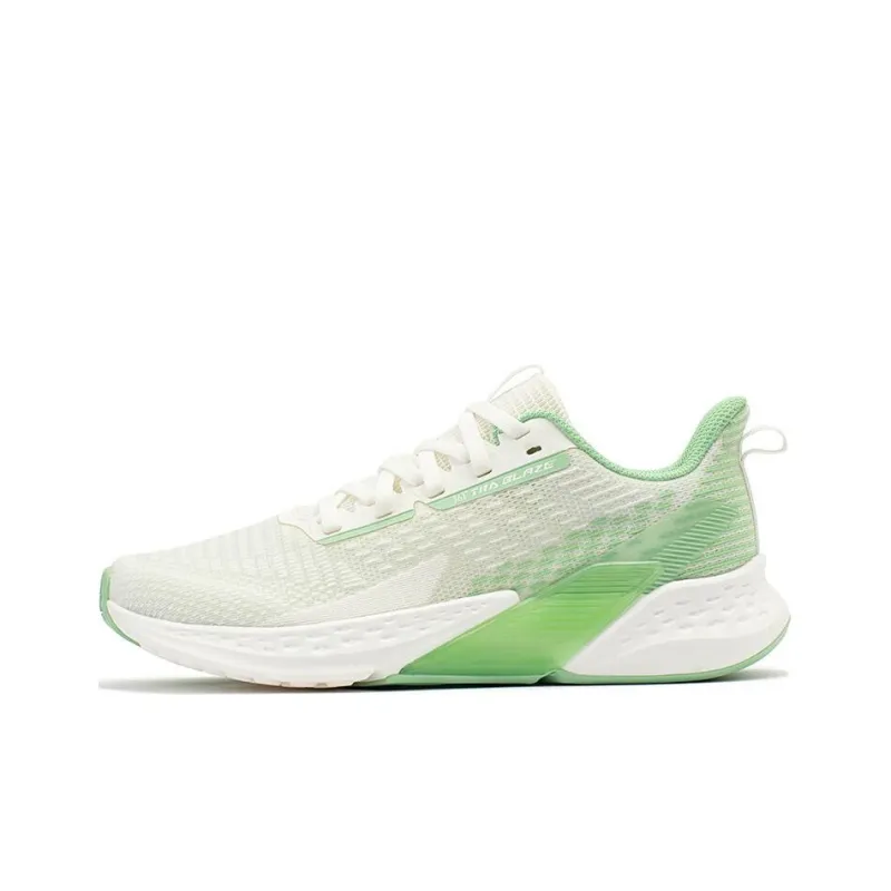 361° Cushioning Anti Slip Wear Resistant Breathability Low Top Running Shoes Women's White Green-0