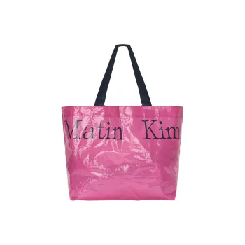 MATIN KIM Waterproof Oilcloth Tote Bag Shopping Bag Handbag Unisex Pink