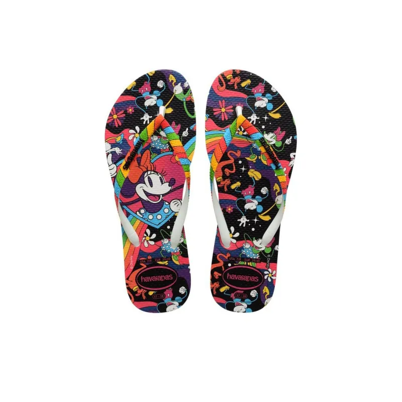 Disney x Havaianas Slim Flip Flops Women's Black Red Green-3