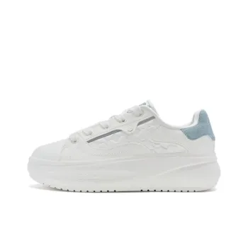 XTEP Cushioning Wear Resistant Low Top Skateboard Shoes Women's White Blue