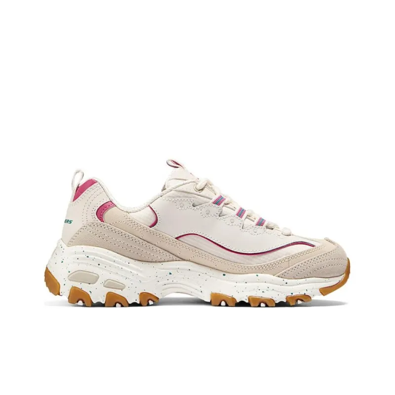Skechers D'LITES 1.0 Cushioning Wear Resistant Low Top Casual Shoes Women's Beige-1
