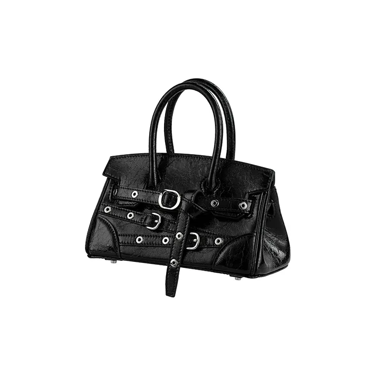 HXXXXS Cow Leather Handbag Women's Black-10