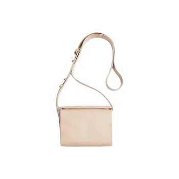 ZARA Cow Leather One Shoulder Handbag Crossbody Bag Mini Men's Gray White