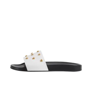 VERSACE Medusa Stud Leather Slide 'White'