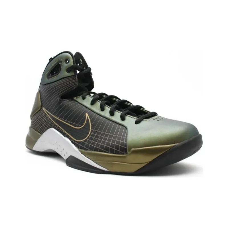 Nike Hyperdunk Supreme Cushioning, Wear Resistant High Top Basketball Shoes Men's Black Green-2