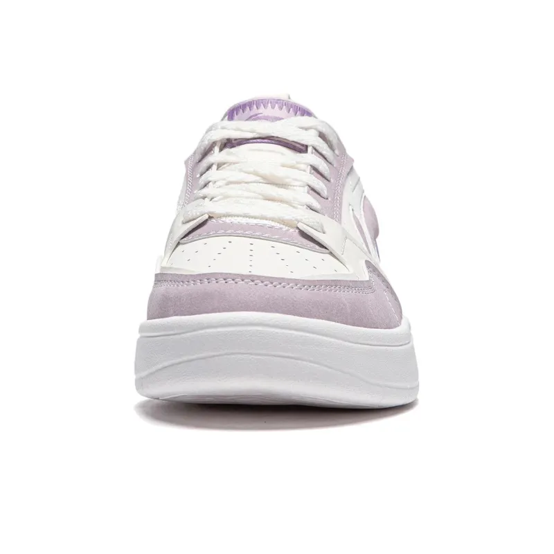 LiNing Yuanbao V2 Slip Resistant Cushioning Abrasion Resistant Low Top Skateboard Shoes Women's White Purple-4