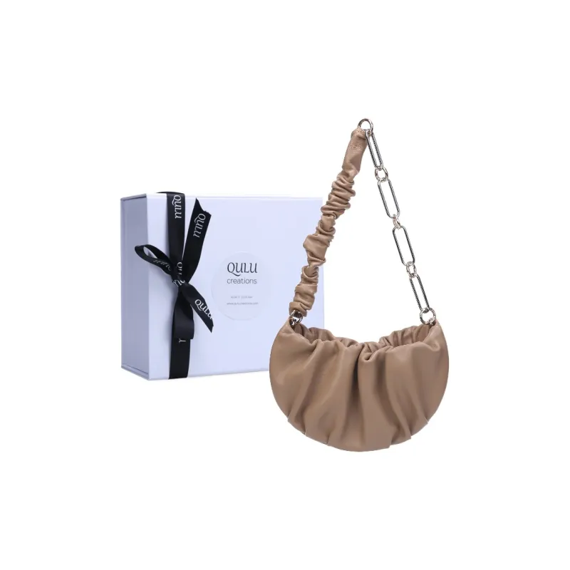 QULU Lambskin Shoulder Bag Regular Women's White/Milk Coffee/Olive Green/Light Blue/Custard/Light Purple-6