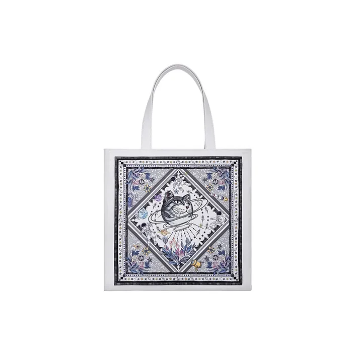 MAH Polyester Shoulder Bag, Handbag Regular Unisex Gray White-0
