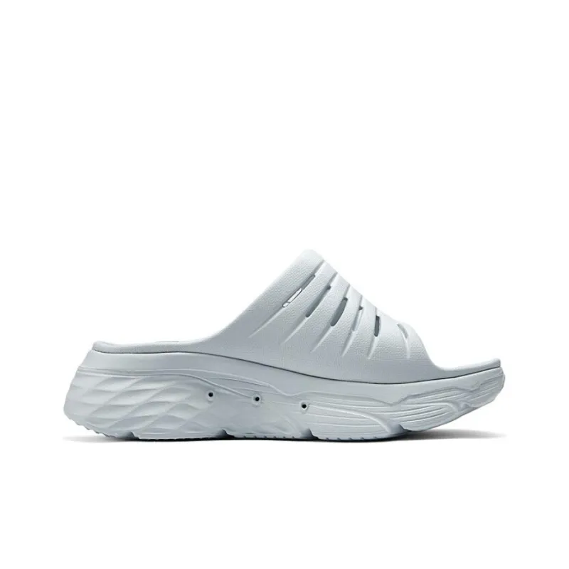 Skechers Max Cushioning Foam Sole Slip Resistant Slide Slippers Women's Light Gray-1