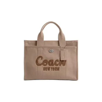 COACH Cargo Canvas Tote Bag Shopping Bag One Shoulder Crossbody Canvas Bag Handbag Large Size Women's Brown