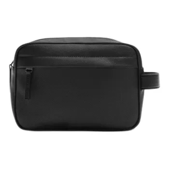 ZARA Polyurethane Toiletry Bag Handbag Makeup Bag Men's Black