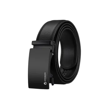 AUGTARLION Business Casual Automatic Buckle Pants Belt Leather Belts Men's Black 3.5cm