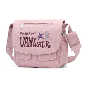 VANWALK Polyester Cotton Blend Crossbody Bag, Shoulder Bag Regular Women's White/Black