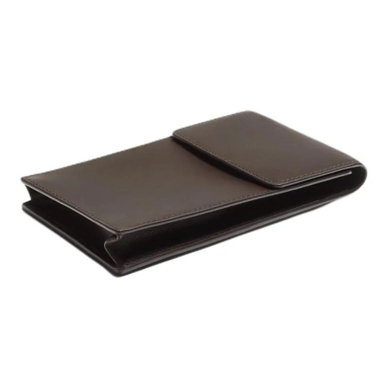 ZARA Cow Leather Wallet Card Holder Cell Phone Pouch Men's Brown-1