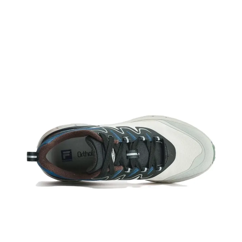 FILA Anti Slip Wear Resistant Low Top Running Shoes Men's Gray Blue-3