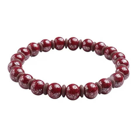 With The Heart Of The Jade Reconstructed Cinnabar Jade Bracelets Unisex-0