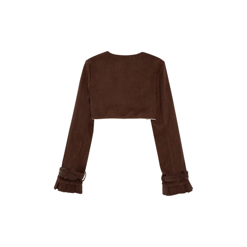 LALAJK Swiss Fall Peter Pan Collar Shirt Skirt Maillard Style Skirt Set Women's-9