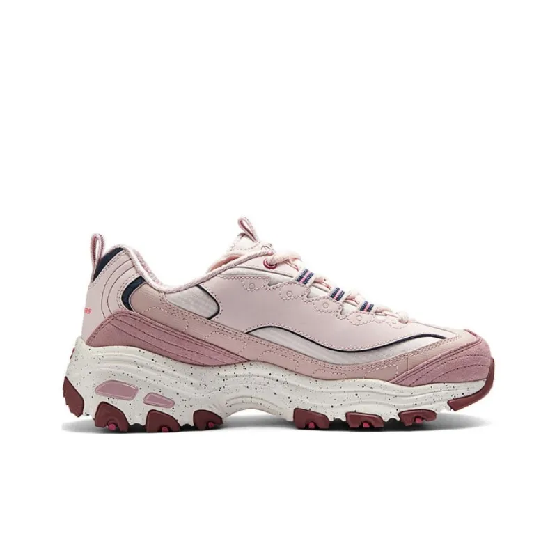 Skechers D'LITES 1.0 Cushioned Wear Resistant Breathable Low Top Casual Shoes Women's Pink-1