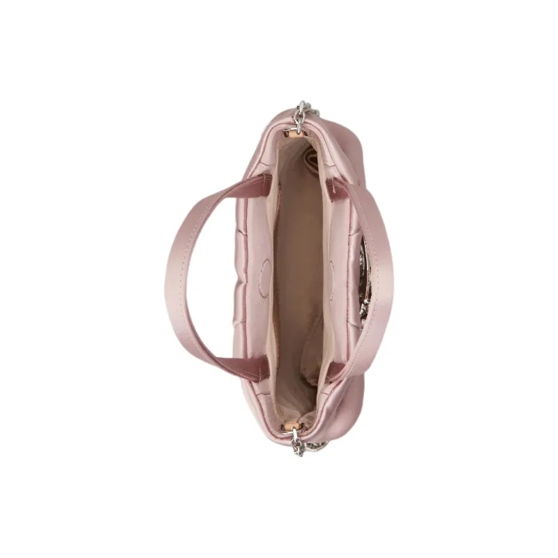 Roger Vivier Silk Satin Shoulder Bag, Crossbody Bag, Handbag Extra Small Women's Pink-4