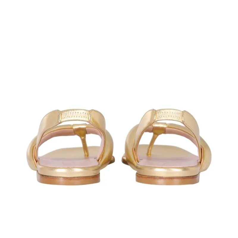 GIA BORGHINI One Strap Sandals 1cm Women's Gold-3