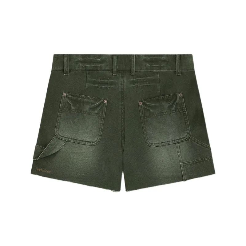 WE11DONE SS24 Denim Shorts Women's Green-1