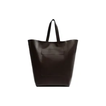 ZARA Cow Leather Tote Bag Shopping Bag Handbag Men's Brown