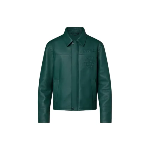 LOUIS VUITTON Leather Jackets Men Pine Green