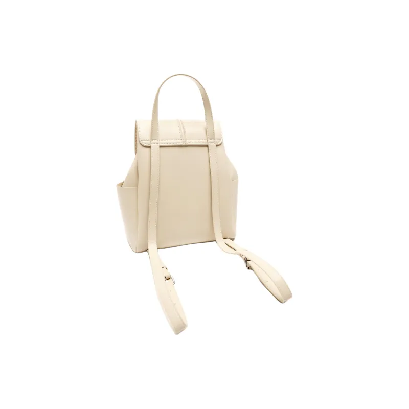 ZARA Polyurethane Backpack Women's Raw White-3