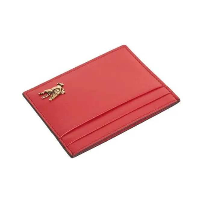ETRO Cow Leather Card Holder Women's Red-5