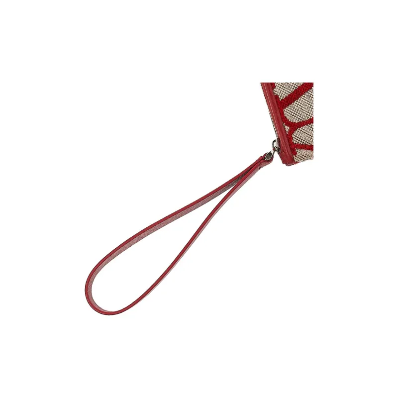 Valentino Fabric With Leather Clutch Women's Red-8