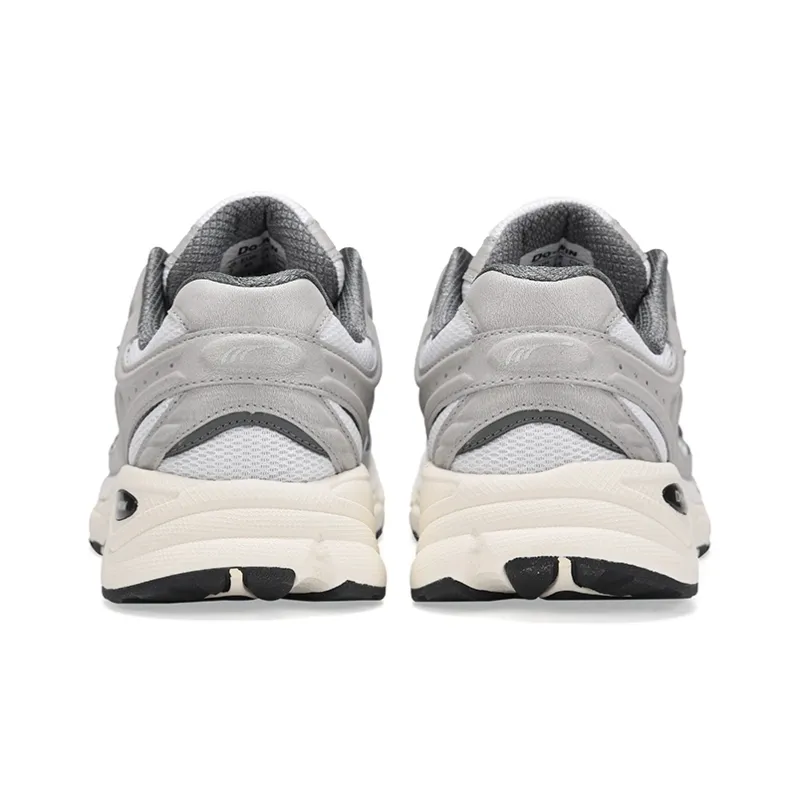 DO WIN Shock Absorbers Slip Resistant Breathable Low Top Casual Running Shoes Unisex Light Gray White-3